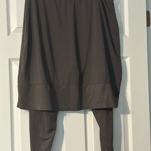Dark Gray Athletic Skirt with Attached Leggings